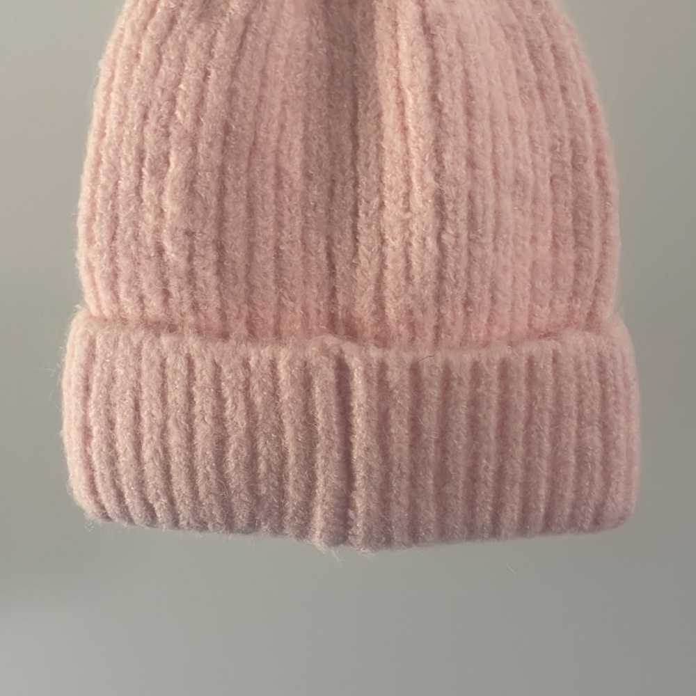 Jessica Simpson hat Women Pink White Pearl Knit Cuffed Beanie Hat New size OSFM - Picture 4 of 6